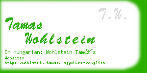 tamas wohlstein business card
